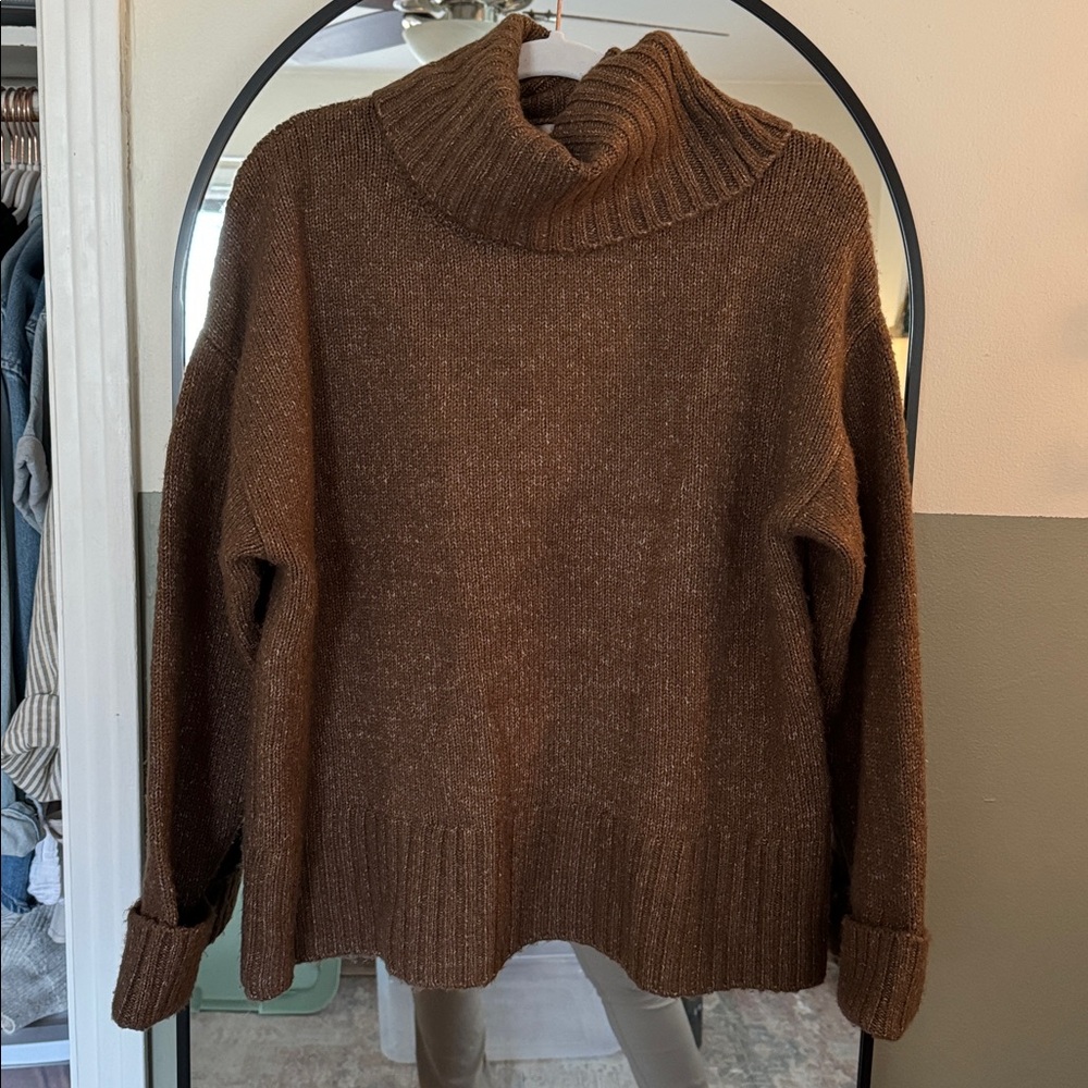 Kohl's Brown Cowl Neck Sweater